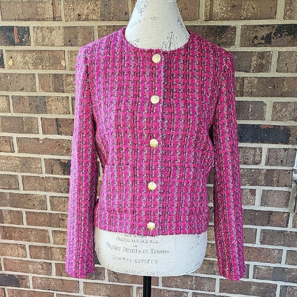 J. Crew sz 6 pink tweed blazer